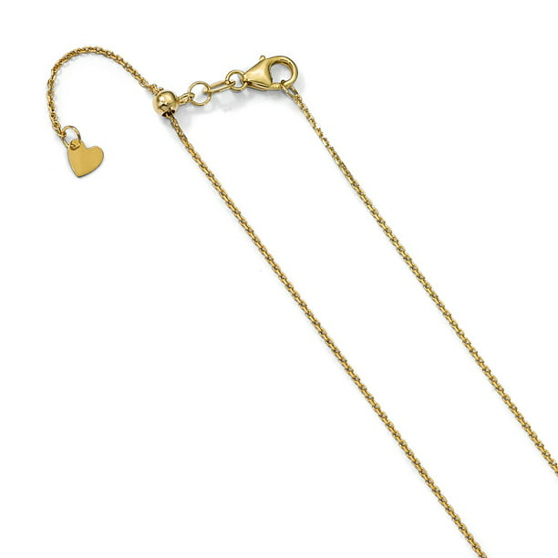 Solid 14k Yellow Gold .8mm Diamond-Cut Cable Chain Necklace with Secure Lobster Lock Clasp 